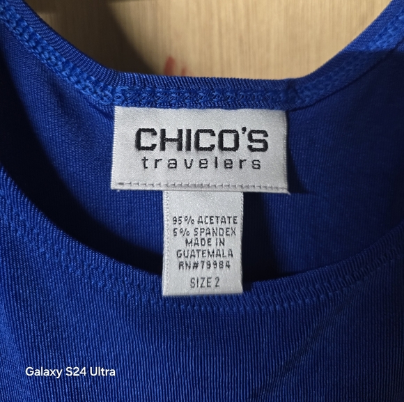 Chico's Ribbed Blue Tank Top - Picture 3 of 3